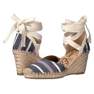 SAM EDELMAN Patsy Striped Wedges 9